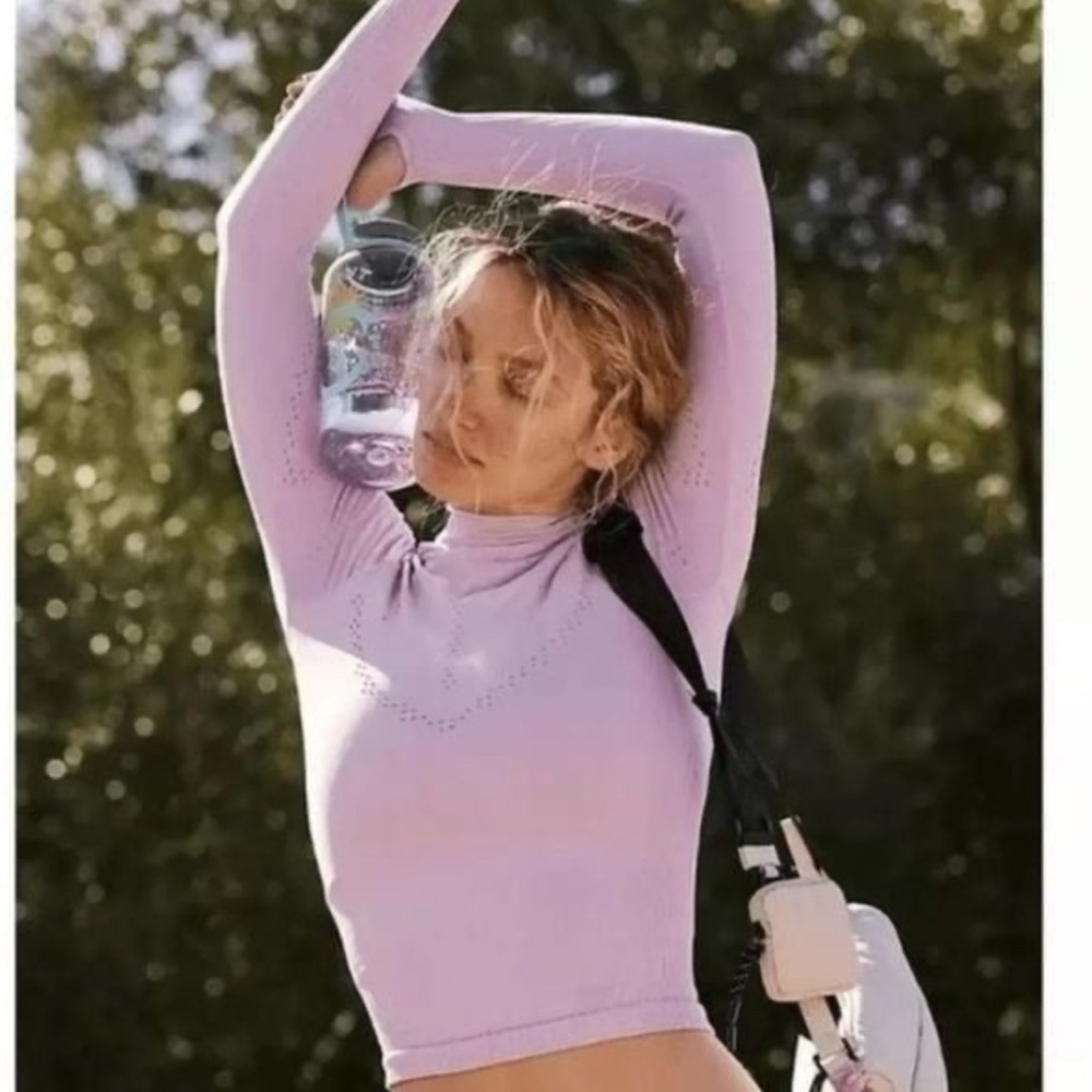 Free People Movement Lilac High Neck Top